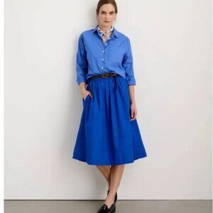 NEW Alex Mill Standard Paper Poplin Skirt A-line Pockets Ultramarine Blue S NWT